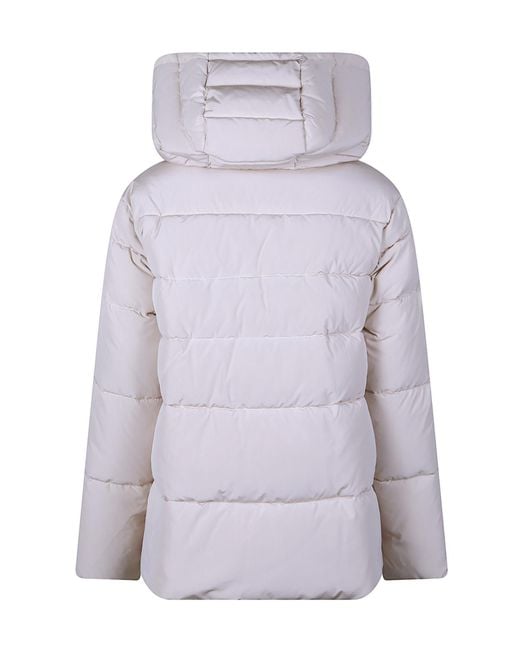 Pinko Purple Padded Drawstring Hooded Jacket