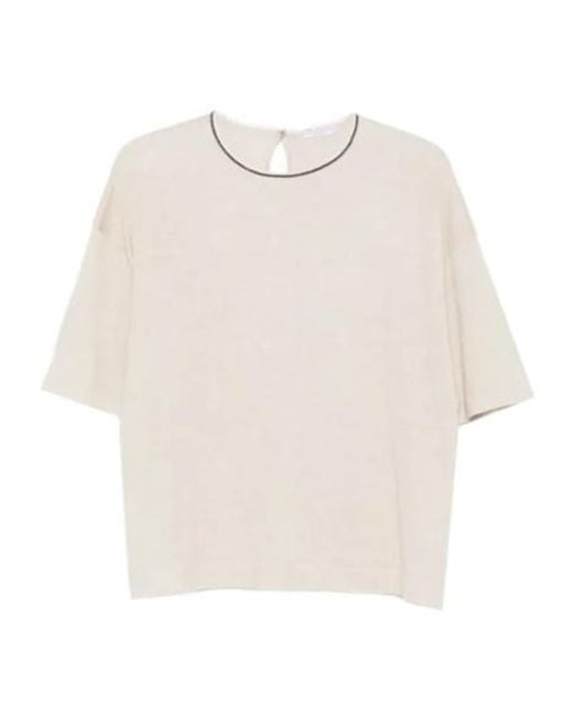 Brunello Cucinelli White Crew-Neck Cashmere-Blend T-Shirt for men