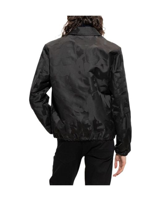 McQueen Black Logo Detailed Buttoned Jacket for men