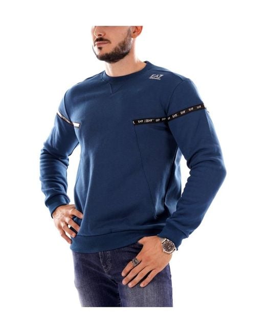 Emporio Armani Blue Logo Details Hoodie for men