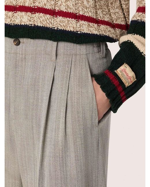 Golden Goose Deluxe Brand Gray Pleated Trousers for men