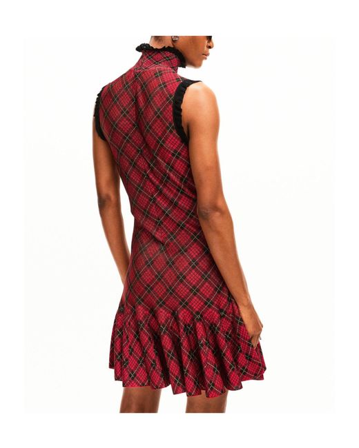 McQueen Red Plaid Mini Skirt