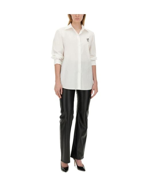 Moschino White Long Sleeve Button-Down Shirt