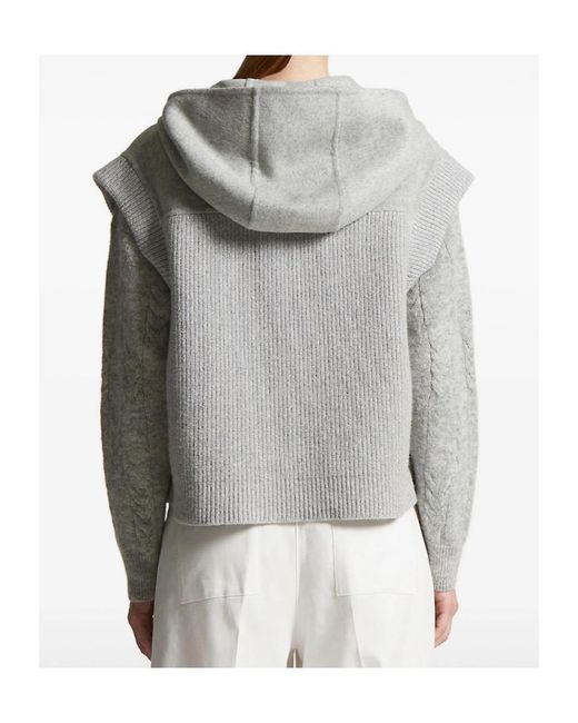 Peserico Gray Hooded Knit Vest