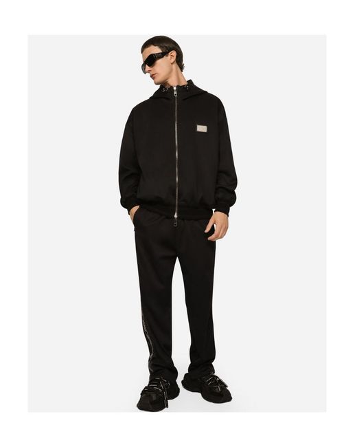 Dolce & Gabbana Black Branded Tag Reversible Jacket for men