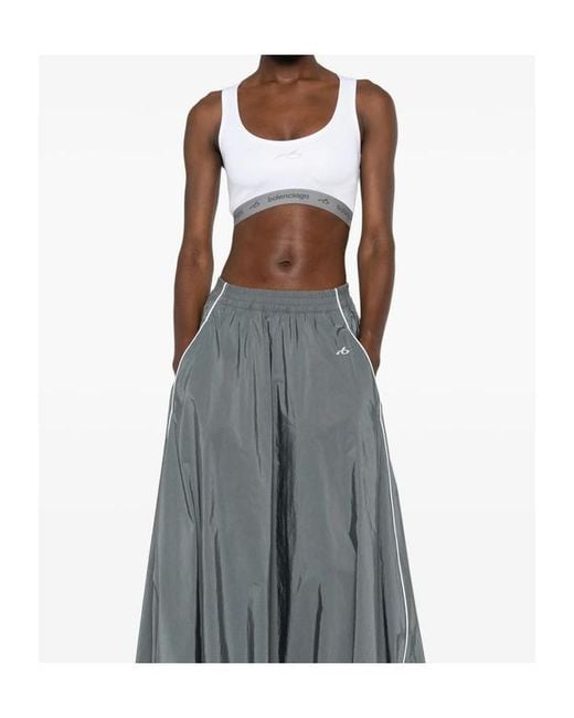 Balenciaga White Logo Detailed Sports Bra