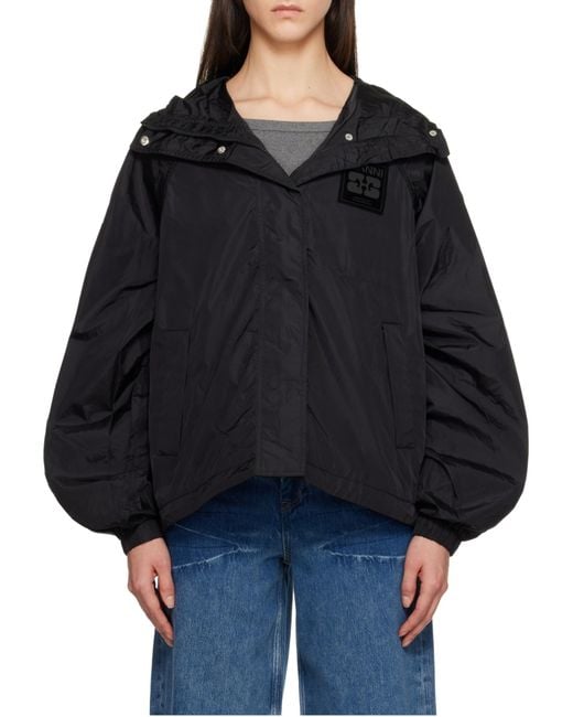 Ganni Black Nylon Jacket