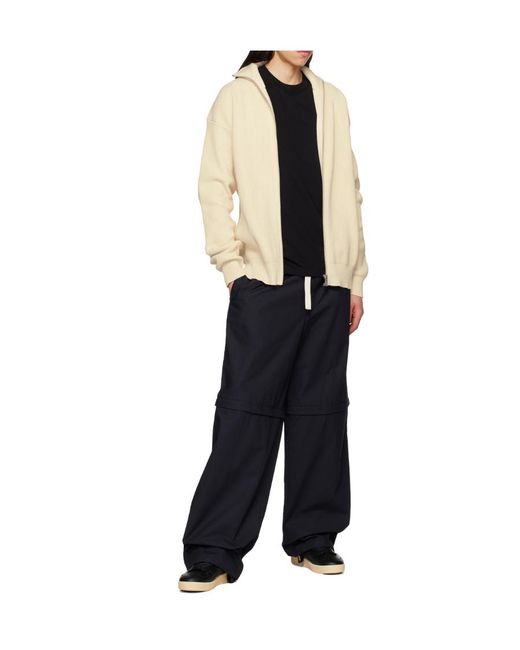 Jil Sander Natural Zip-Up Knitted Cardigan for men