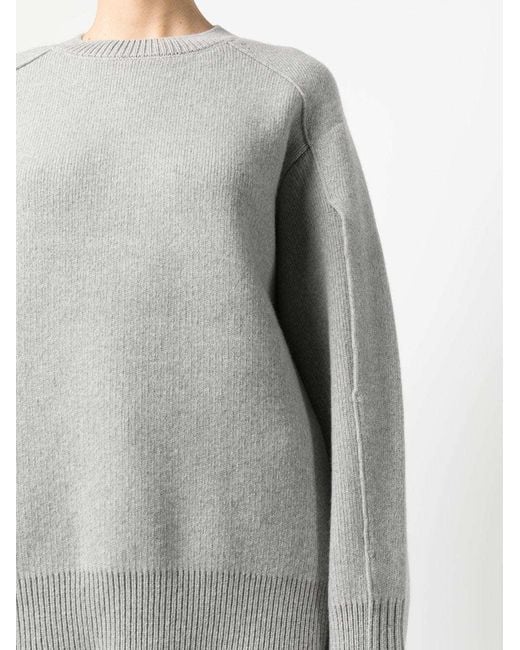 Lanvin Gray Round-Neck Cape-Back Jumper