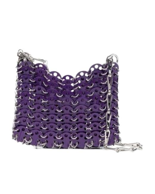 Rabanne Purple Removable Chain Shoulder Bag