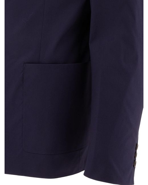 Prada Blue Single-Breasted Cotton Blend Jacket for men