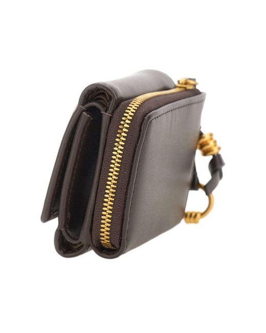 Gianni Chiarini Brown Snap Closure Compact Wallet