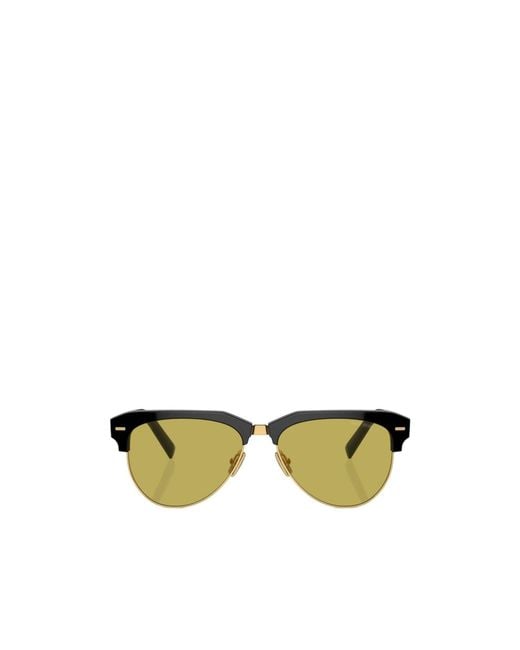 Miu Miu Yellow Eyewear Browline Sunglasses