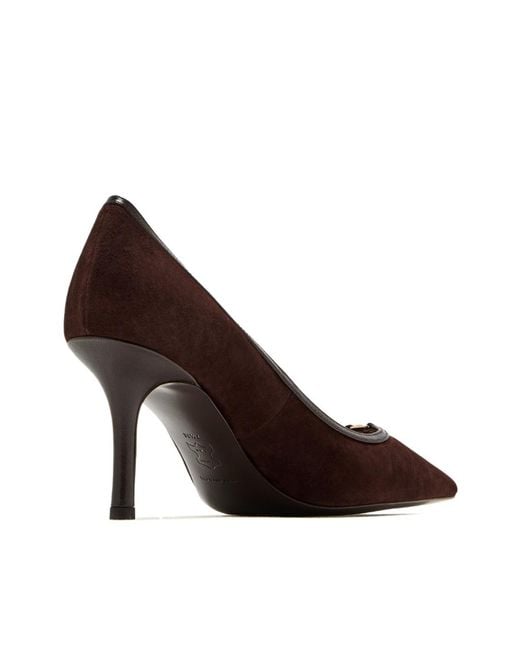 Tory Burch Brown 80Mm Double T-Buckle Pumps