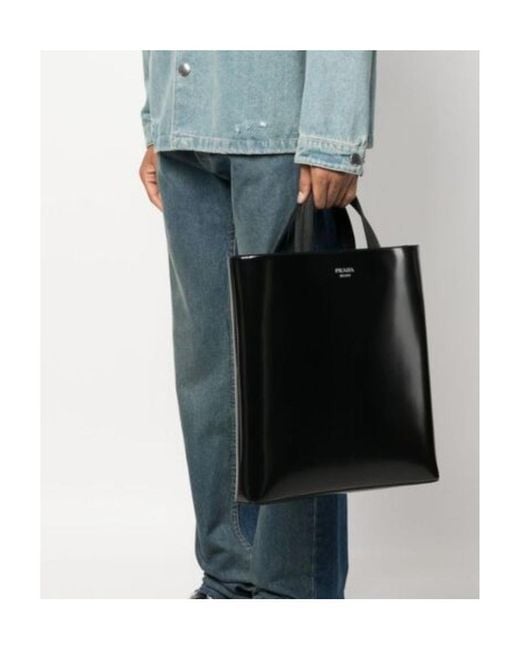 Prada Black Double-Handle Handbag for men