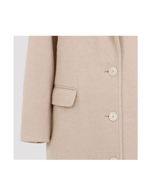 Isabel Marant Natural Efezia Single-Breasted Straight Hem Coat