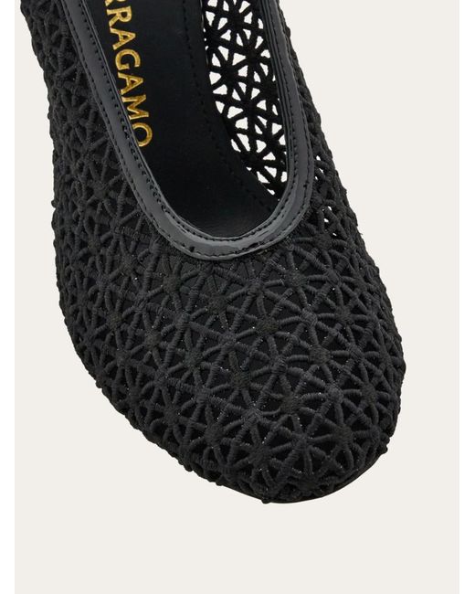 Ferragamo Black Ferragamo Macramé Pumps