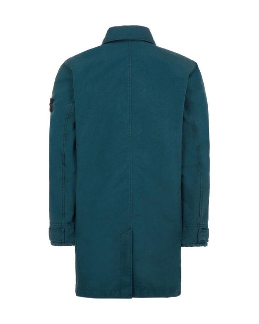 Stone Island Blue Logo-Patch Short Parka for men