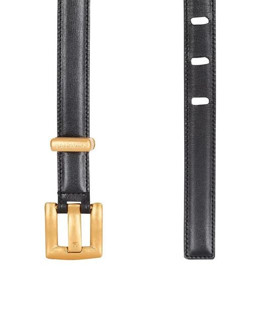 Balmain White Pb-Engraved Buckle Belt