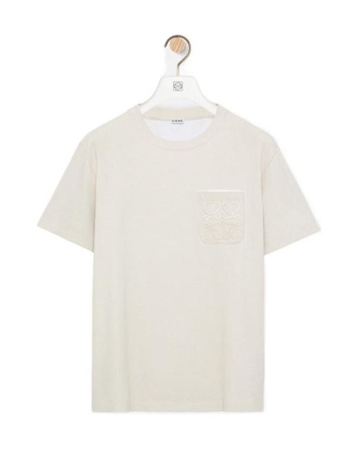 Loewe White Anagram Pocket T-Shirt for men