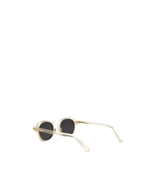 Zegna White Geometric Frame Sunglasses for men