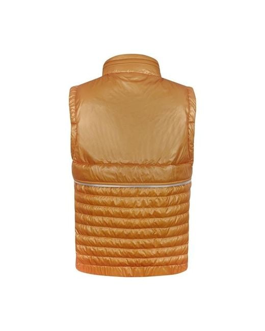 Moncler Brown Grenoble Logo Patch Padded Gilet