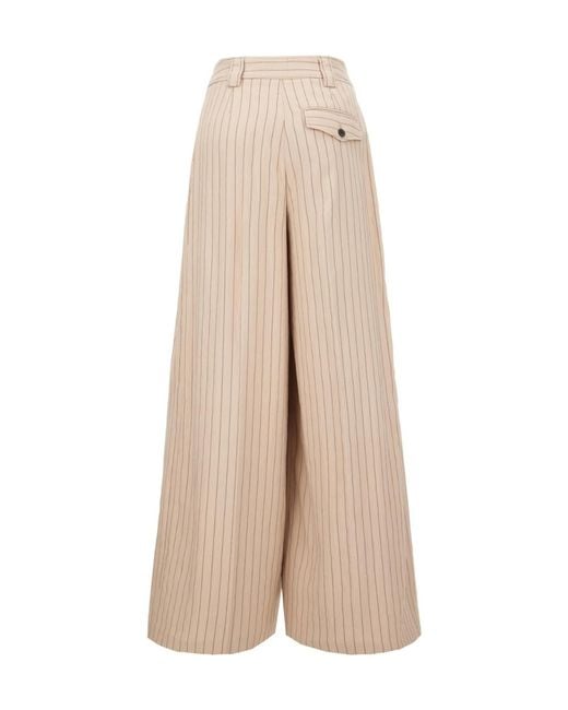 Paul Smith Natural Embroidered Viscose Blend Pants