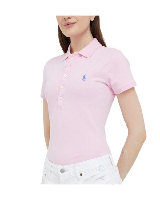 Polo Ralph Lauren Pink Logo Embroidered Crewneck T-Shirt