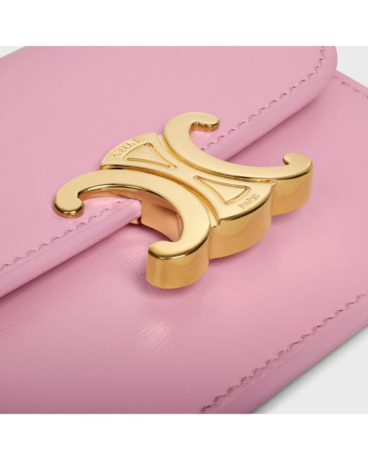 Céline Pink Triomphe Flap Card Holder