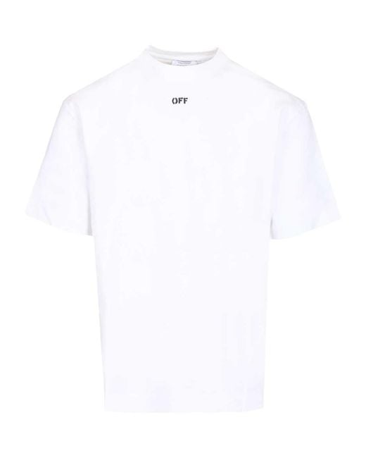 Off-White c/o Virgil Abloh White Logo Printed Crewneck T-Shirt for men