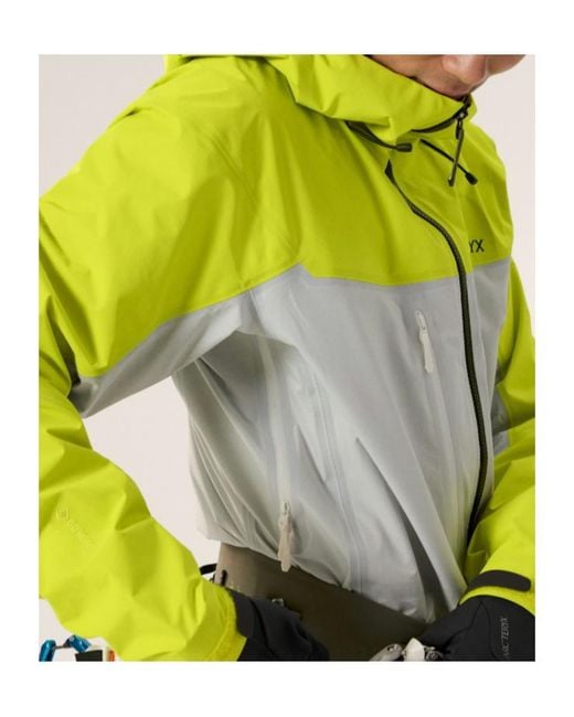 Arc'teryx Yellow Colorblock Hooded Jacket for men