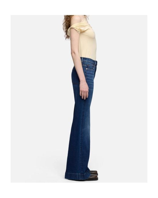 7 For All Mankind Blue High-Waisted Jeans