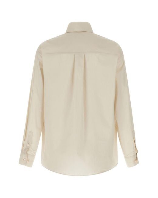Lemaire Natural Long-Sleeved Button-Up Shirt for men