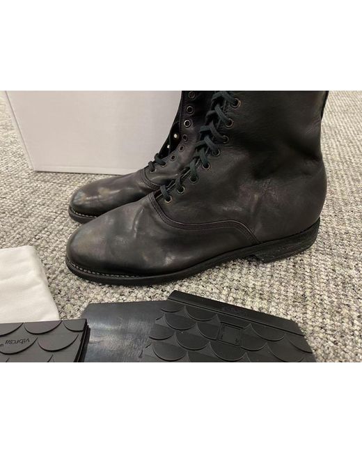 Guidi Black High-Height Boots With Splicing Design