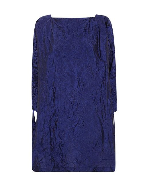 Daniela Gregis Blue Crinkle Shift Dress