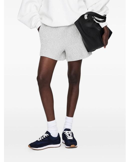 Anine Bing Gray Logo Trim Shorts