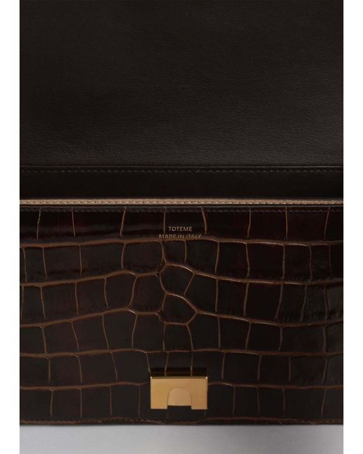 Totême Black Totême T-Flap Embossed Crossbody Bag