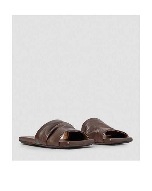 Marsèll Brown Logo Flat Slippers