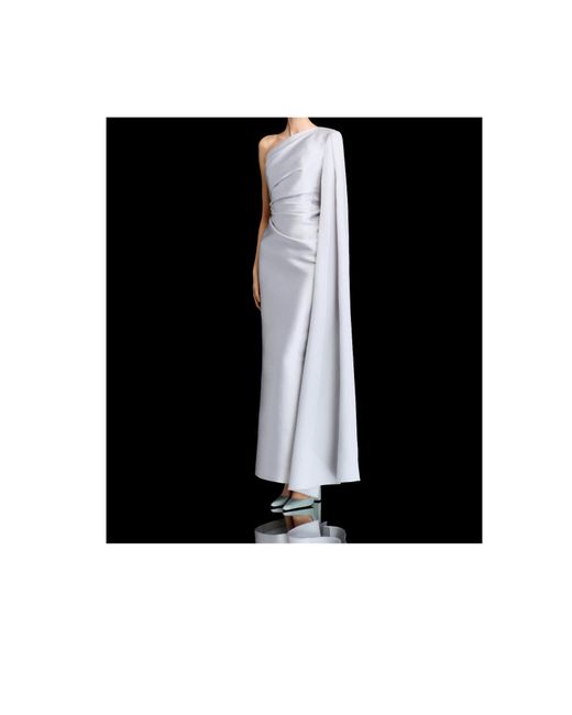 Solace London Gray One-Shoulder Dress
