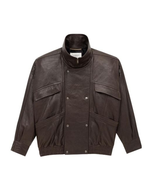 Saint Laurent Black Zip-Up Bomber Jacket