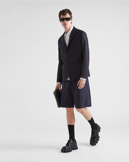 Prada Blue Single Breasted Tailored Blazer for men