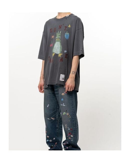 Maison Mihara Yasuhiro Gray Leon Graffiti Print T-Shirt for men