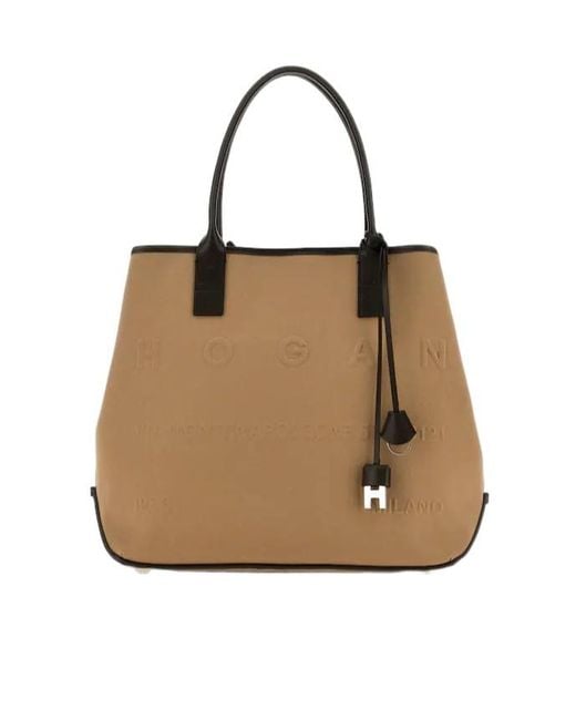 Hogan Natural Medium Script Tote Bag