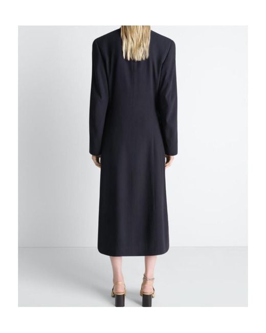 Lemaire Blue Buttoned Draped Wrap Coat