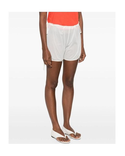 GIMAGUAS White Drawstring Detail Shorts