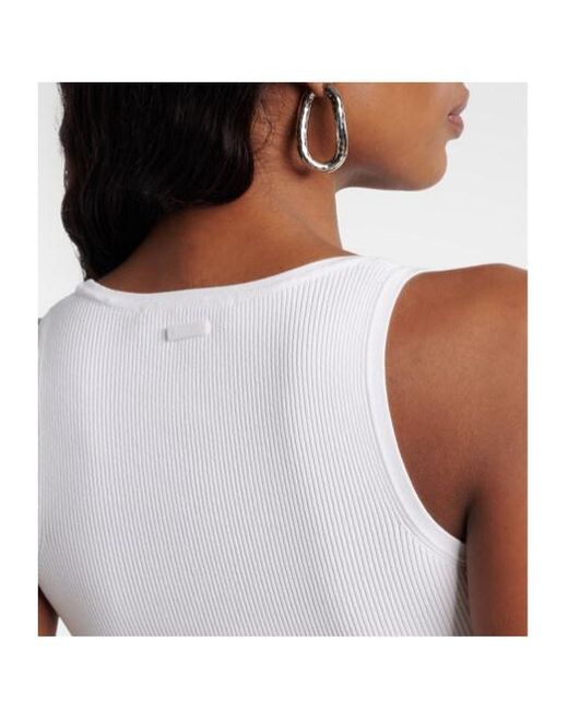 Max Mara White Ribbed-Knit Tank Top