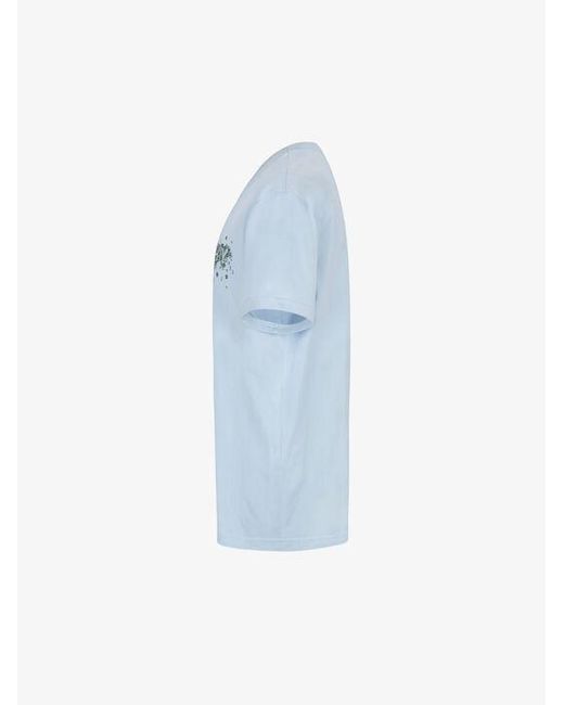 Givenchy Blue Crystal Embroidered Logo T-Shirt