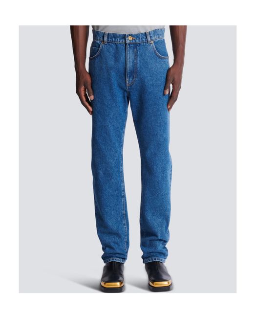 Balmain Blue Regular-Fit Straight Jeans for men