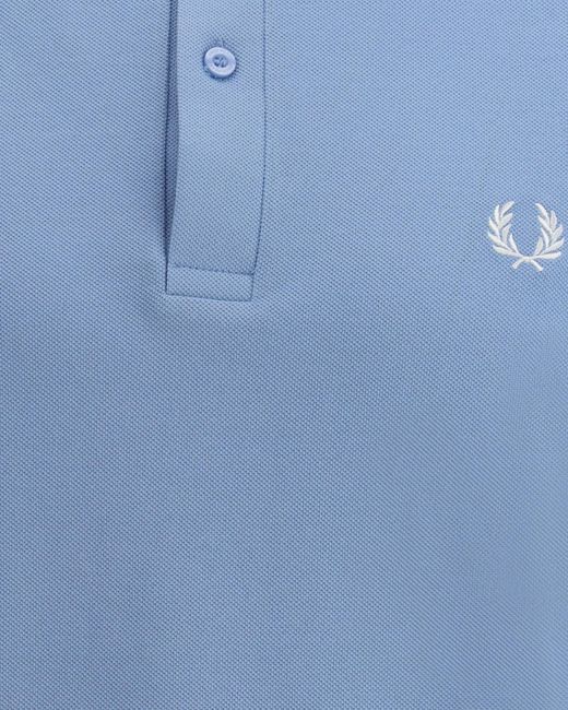 Comme des Garçons Blue Comme Des Garçons Shirt X Fred Perry Text-Printed Polo Shirt for men