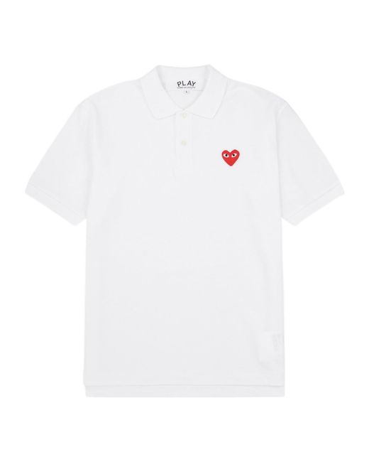 COMME DES GARÇONS PLAY White Short Sleeve Polo Shirt for men